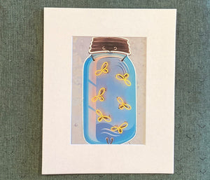 Print: Fireflies in a Mason Jar